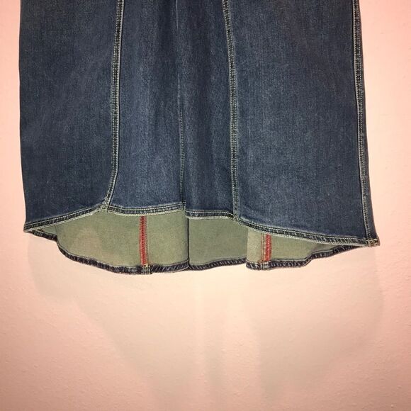 Free people dark wash long denim high low skirt - Picture 5 of 12